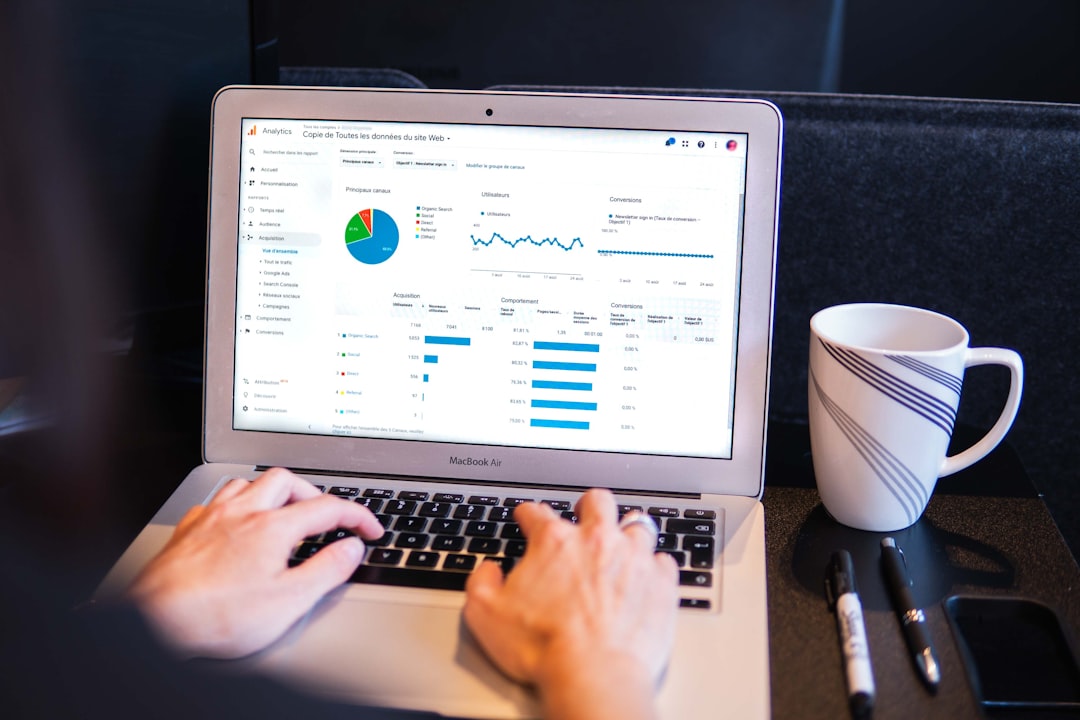 Raport Google Analytics pokazujący ruch i zachowanie użytkowników na stronie